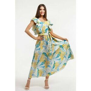 Rochie midi cu croiala in A - model si cordon in talie imagine