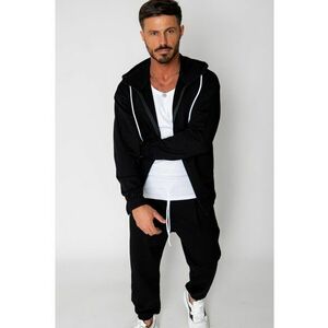 Set Neo hanorac cu fermoar si pantalon Baggy Black 15579 imagine