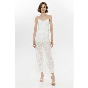 Pantaloni crop cu talie inalta si decupaje discrete imagine