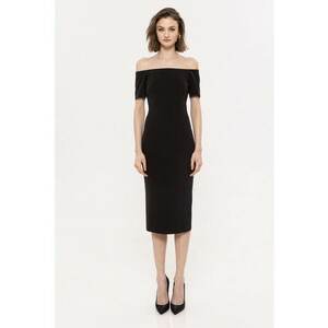 Rochie midi cu decolteu pe umeri imagine