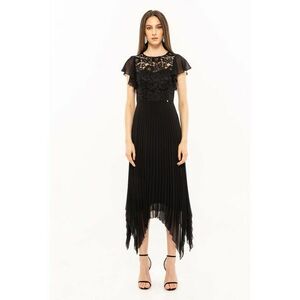 Rochie midi asimetrica cu dantela florala imagine