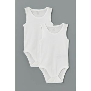 Set de body-uri din bumbac cu model uni - 2 piese imagine