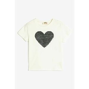 Tricou de bumbac cu inima din paiete imagine