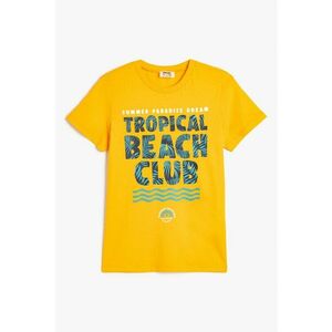 Tricou cu decolteu la baza gatului si imprimeu imagine