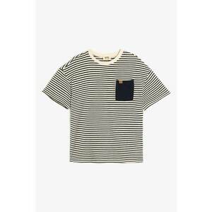 Tricou cu dungi si buzunar aplicat imagine