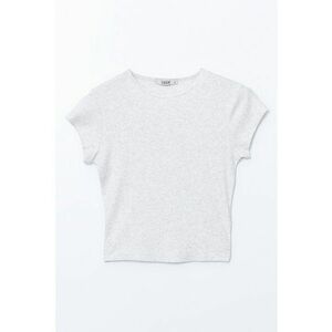 Tricou crop din amestec de bumbac imagine