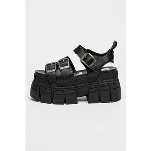 Sandale demi-wedge de piele ecologica cu o catarama imagine