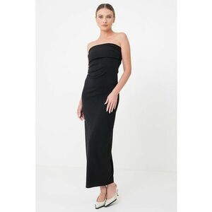 Rochie midi cu croiala dreapta si decolteu bandeau imagine