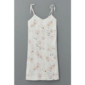 Rochie cu imprimeu floral si bretele inguste imagine