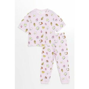 Pijama din bumbac cu imprimeu grafic imagine