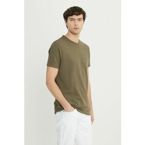 Tricou slim fit cu decolteu la baza gatului imagine