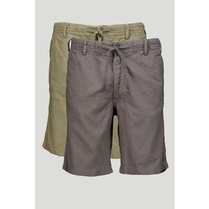 Set de pantaloni din amestec de in cu snur de ajustare in talie - 2 piese imagine