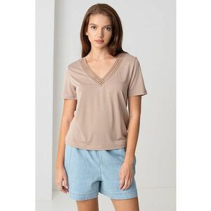 Tricou cu insertie crosetata Savannah imagine