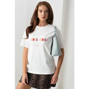 Tricou din bumbac organic cu imprimeu text imagine