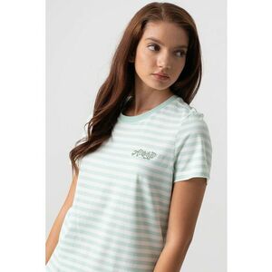 Tricou cu decolteu la baza gatului si model in dungi imagine
