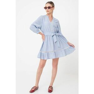 Rochie cu decolteu in V si model in dungi imagine