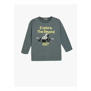 Bluza din bumbac cu decolteu la baza gatului imagine
