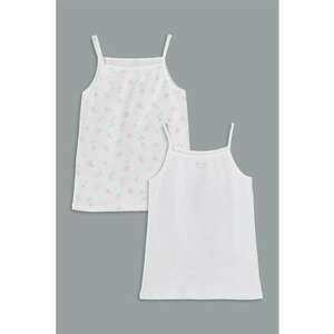 Set de maiou din bumbac cu model floral - 2 Perechi imagine