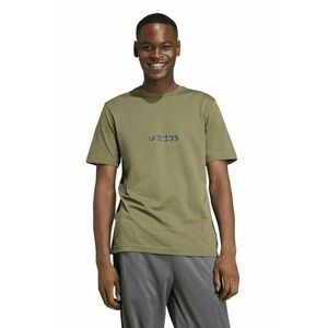 Tricou cu decolteu la baza gatului si imprimeu logo imagine