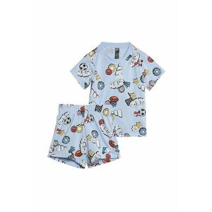 Set de pantaloni scurti si tricou cu imprimeu - 2 piese imagine