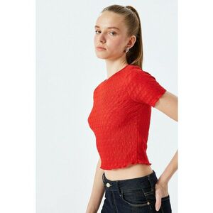 Tricou crop cu model texturat imagine