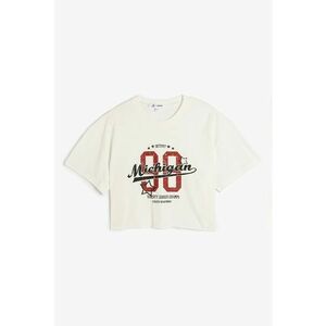 Tricou crop cu imprimeu text imagine