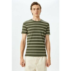 Tricou cu decolteu la baza gatului si model in dungi imagine