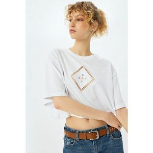 Tricou crop supradimensionat cu decupaj pe piept imagine