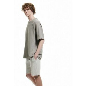 Pantaloni scurti cu model texturat si snur imagine