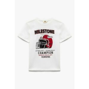 Tricou cu decolteu la baza gatului si imprimeu imagine