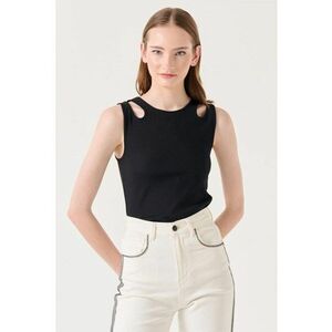 Top slim-fit cu decupaje imagine