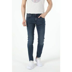 Blugi slim fit cu aplicatie logo imagine
