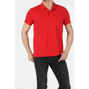 Tricou polo de bumbac cu model uni imagine