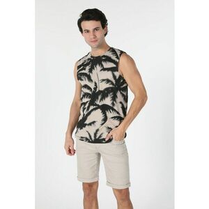 Top de bumbac cu imprimeu tropical imagine