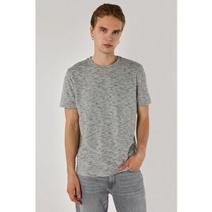 Tricou cu decolteu la baza gatului si aspect texturat imagine