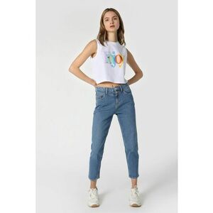 Blugi mom fit crop imagine