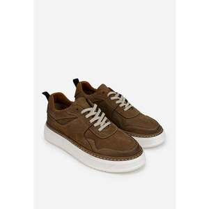 Pantofi barbati taupe din piele nabuc imagine