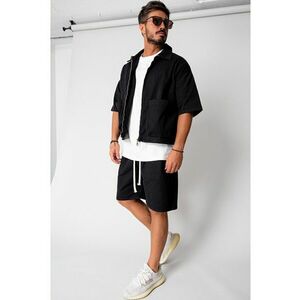 Set Luce Jacheta maneca scurta cu fermoar si pantalon scurt Black 16643 imagine