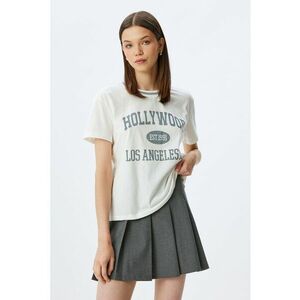 Tricou din bumbac cu imprimeu text imagine