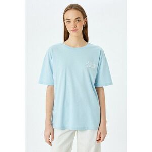 Tricou supradimensionat cu imprimeu text imagine