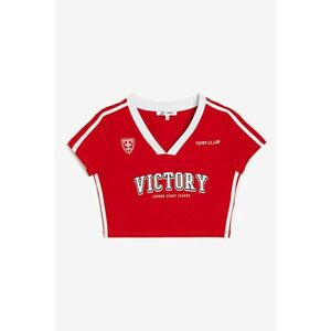 Tricou crop cu decolteu in V imagine
