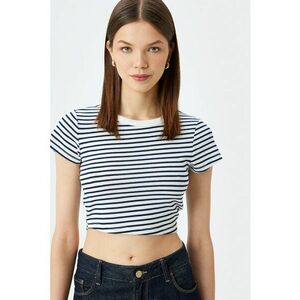 Tricou crop cu dungi imagine
