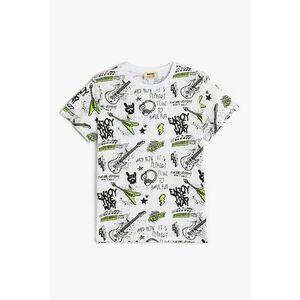 Tricou de bumbac cu model grafic imagine