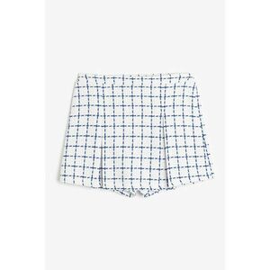 Fusta-pantalon din amestec de bumbac cu imprimeu in carouri imagine