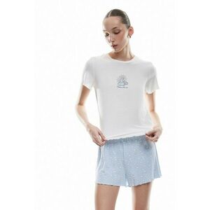 Pijama cu imprimeu si pantaloni scurti imagine
