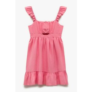 Rochie din amestec de in cu volane imagine