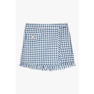 Fusta-pantalon din amestec de bumbac cu imprimeu in carouri imagine