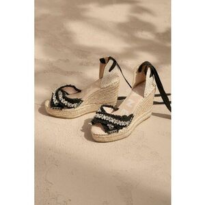 Sandale wedge tip espadrile cu strasuri imagine