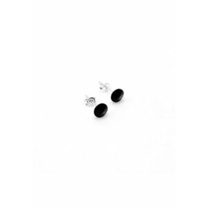 Cercei cu Cristale Swarovski Negre si Argint 925 - inchizatoare fluturas - tip surub imagine