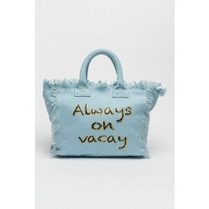 Geanta shopper cu imprimeu text imagine